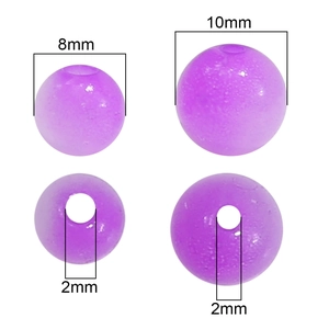 8mm and 10mm purple acrylic jelly beads with 2mm holes for DIY jewelry making