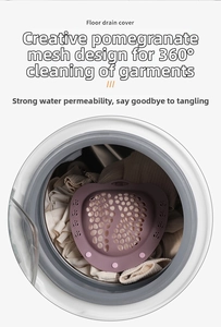 Purple silicone bra laundry bag with pomegranate pattern mesh for 360 cleaning