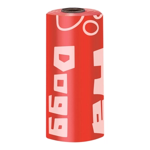 Eco-friendly biodegradable red pet waste bag roll for dogs with Doggy Pick Up print