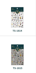 Detailed view of 5D Halloween nail stickers TS-1814 and TS-1815 with pumpkin and ghost patterns