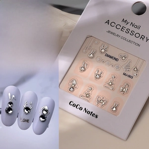 Luxury 3D Nail Art Stickers Zircon Alloy Charms Christmas Snowman Deer Bowknot Jewelry Manicure Decoration For Women Elegant