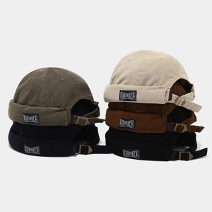 Corduroy Docker Hat Brimless Cotton Cap Adjustable Retro Harajuku Streetwear Hip Hop Landlord Beanie For Men Women