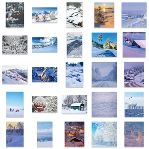 50-piece waterproof winter snow scenery stickers for laptops and luggage decoration