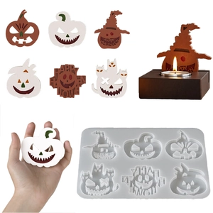 Halloween Evil Pumpkin Ghost Silicone Mold DIY Resin Casting Aromatherapy Candle Holder Decoration Handcrafted Tools