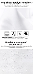 Detail showing 4-level waterproof white polyester fabric with macro plain weave texture