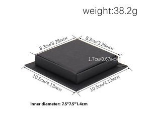 Detailed size diagram of the matte black graduation hat jewelry box with dimensions