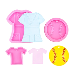 Siliconen Vormen In Verpleegster Uniform En Honkbal Vorm Voor DIY Sieraden Sleutelhanger Hanger Taart Decoreren