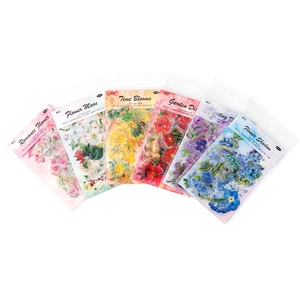 Set of 6 packs vintage flower stickers for journaling with retro botanical patterns