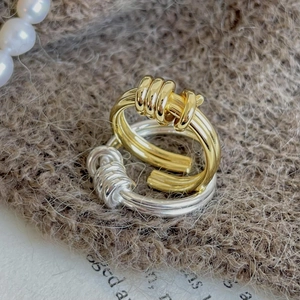 Irregular Knot Ring 925 Sterling Silver Minimalist Twisted Multi Layer Open Finger Ring For Women Vintage
