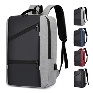 Business Laptop Backpack Oxford Cloth Water Resistant USB Charging Port Large Capacity Minimalist Travel Bag Men