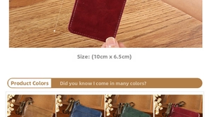 Detailed view of 10cm x 6.5cm retro leather ID card holder with vintage copper clasp