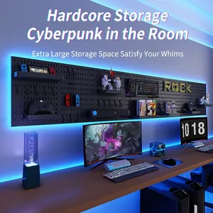 DIY Pegboard Wall Organizer No Drilling Modular Storage Rack For Gaming Room Desktop Office Bedroom Home Decorative
