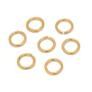 Polished 18K gold plated stainless steel open jump rings for DIY jewelry making