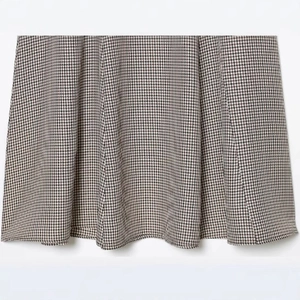Jupe évasée à motif pied-de-poule classique noir et blanc pour femmes en tissu tissé