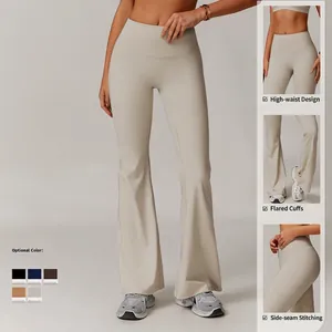 High-waisted yoga flare pants for women with slimming seams and bootcut leg design