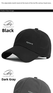 Détail de la sangle élastique réglable et du tissu en maille respirante des casquettes