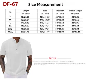 Detailed size chart for men's striped polo shirt including bust, shoulder, and length metrics