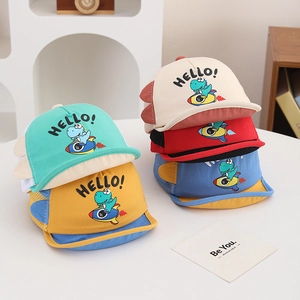 Mesh dinosaur baseball cap for toddlers 0-3 years in multiple colors and breathable style