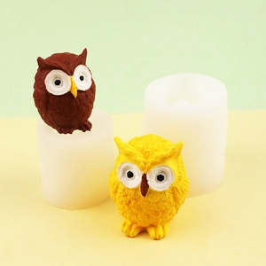 3D owl silicone mold for DIY plaster ornaments and chocolate fondant crafting