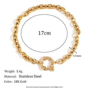 Dettagli tecnici del bracciale in acciaio placcato oro 18K con larghezza di 4,5mm