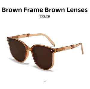 Macro detail of foldable brown children sunglasses with metal hinges and UV protection