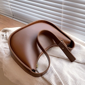 Sac À Bandoulière Hobo Pour Femme En Similicuir Demi-Lune Sac Sous L'Esselle Avec Bandoulière Réglable Couleur Unie