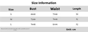Detailed size chart for printed striped knit vest including bust and waist measurements