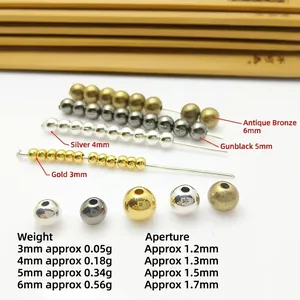 Abstandsperlen aus Silberlegierung in vier Farben und Größen 3-6mm für DIY-Schmuck