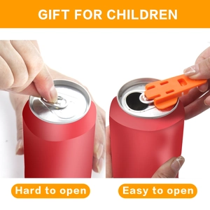 Orange soda can opener tool showing easy open function vs hard manual opening