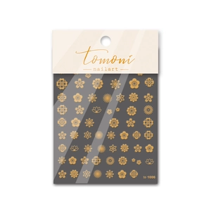 Dettaglio degli adesivi per nail art floreali oro to-1006 con motivi a fiori di loto