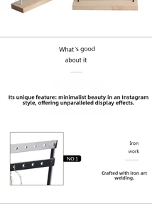Detail of the welded iron frame and precise holes on the 5-tier jewelry earring display