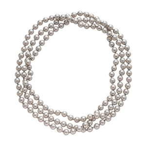 Elegant multi-strand silver-grey pearl necklace with a minimalist vintage layered design