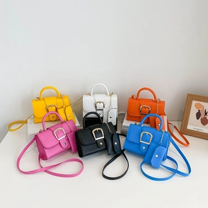 Minimalist candy colored crossbody bags set in six vibrant faux leather finishes