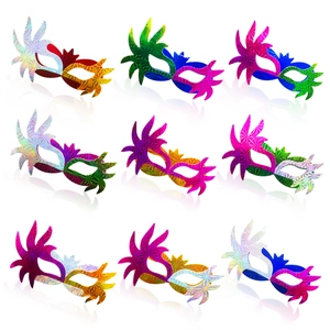 Grille de montures de masques de fête pailletés en diverses couleurs métalliques