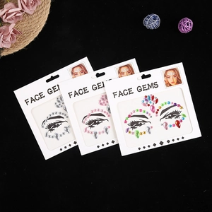 Set de bijoux de visage scintillants en argent, rose et couleurs arc-en-ciel