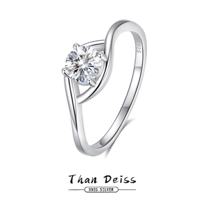 925 Sterling Silver Moissanite Zirconia Ring Elegant Twisted Band Eye Shape Ring For Women Anniversary Finger Jewelry Gift