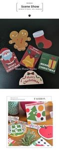 Detailed view of assorted Christmas cards with Santa and gingerbread man designs