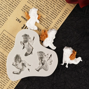 Little Angel Cherub Silicone Mold For DIY Cake Fondant Resin Plaster Craft Chocolate Baking Decor Winged Shape