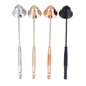 Bell-shaped candle snuffers in silver, gold, rose gold, and matte black finish