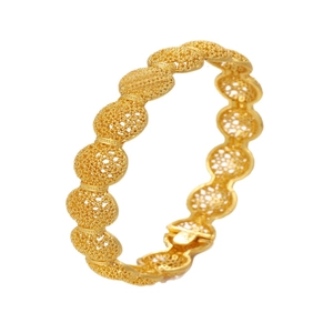 Elegant gold-plated hollowed-out spherical mesh bracelet for bridal wedding jewelry