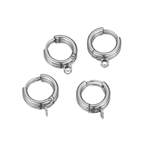 12mm stainless steel DIY huggie hoop earrings with small loop for jewelry making