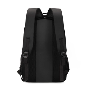 Mochila negra para portátil con panel trasero transpirable y correas ajustables acolchadas