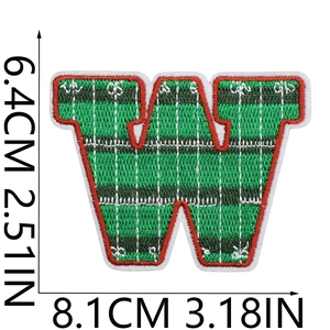 Detail of letter W sports patch with dimensions 8.1cm x 6.4cm for football bags