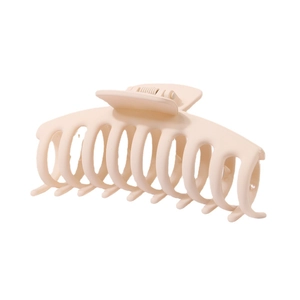 Matte beige 11cm große Haarklammer für dickes Haar in neutralem Creme-Finish