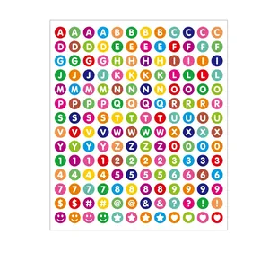 Detailed dimension guide for 0.5-inch colorful alphabet and number stickers sheet