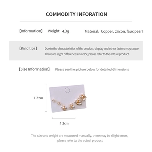 Spécifications détaillées de taille pour boucles d'oreilles fleur en perle plaqué or