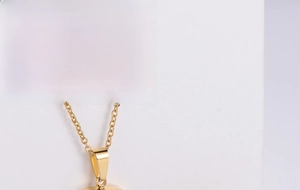Detailed macro view of the gold-plated double-layer elephant pendant necklace set