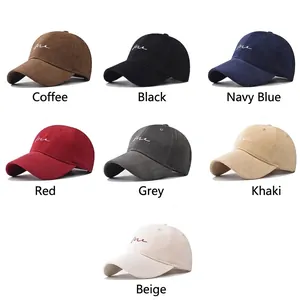 Cotton baseball caps with 'me' embroidery in seven colors including black and khaki