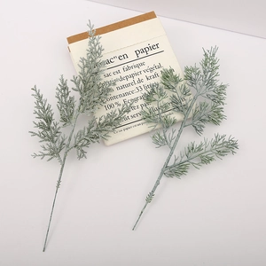 Artificial pine branch with white frost detail for Christmas home decor accessories