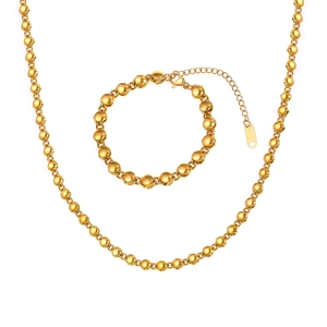 Set di gioielli minimalisti in rame placcato oro con collana e braccialetto